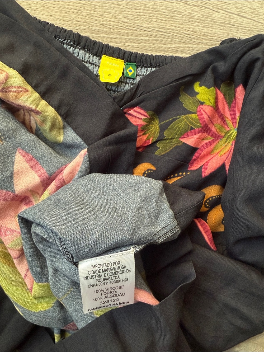 FARM Rio Black Mini Dress with Pink & Orange Tropical Embroidery - Picture 7 of 8